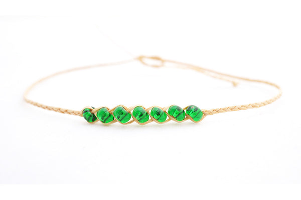 Palm Leaf Bracelet With Coloured Beads