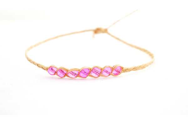 Palm Leaf Bracelet With Coloured Beads