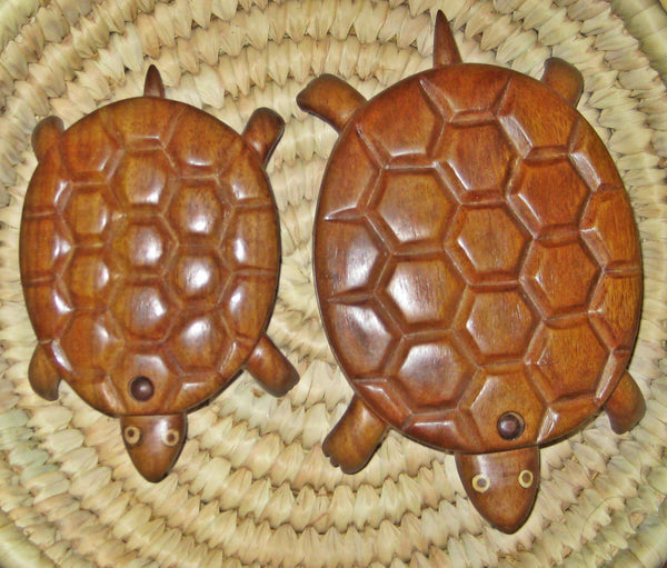 Fair Trade wooden turtle box with sliding lid
