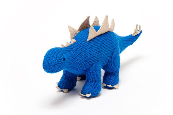 Knitted Blue Fair Trade Stegosaurus