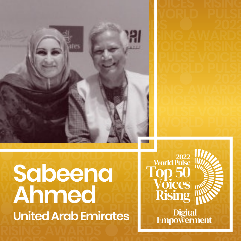 World Pulse 50: Voices Rising in 2022 Awards with Sabeena Z Ahmed