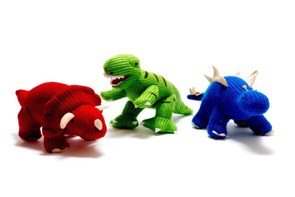 Mini Knitted Triceratops