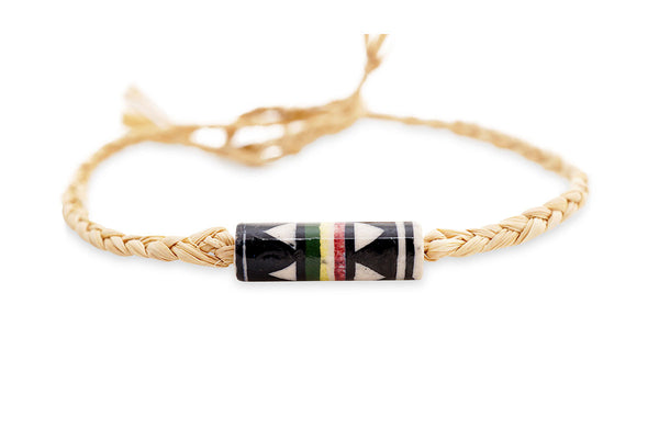 Palm Leaf Bracelet With Coloured Beads