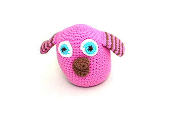 Fair trade pink baby rattle