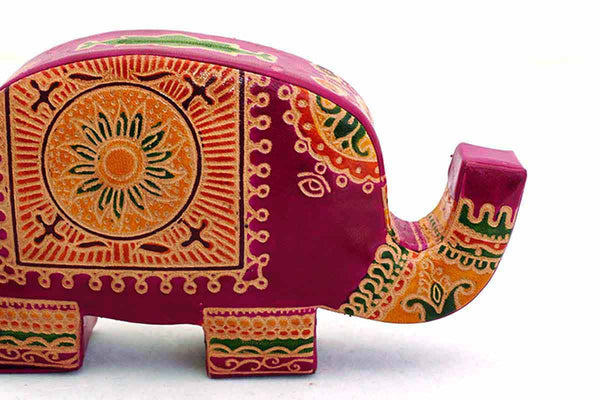 Mini Leather Fair Trade Elephant Money Box