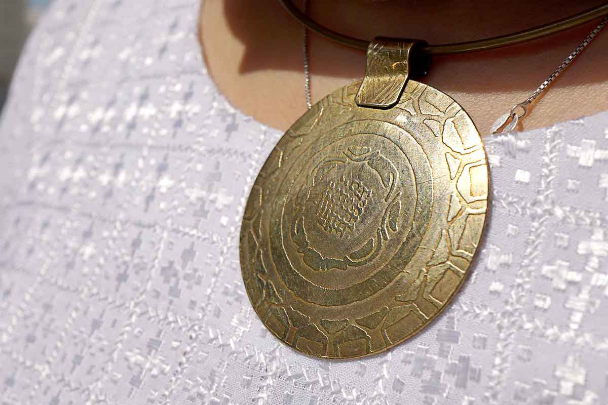 Gold Brass Medallion Necklace - The Little Fair Trade Shop