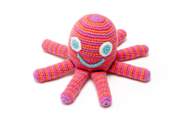 Crochet Octopus Rattle Pink
