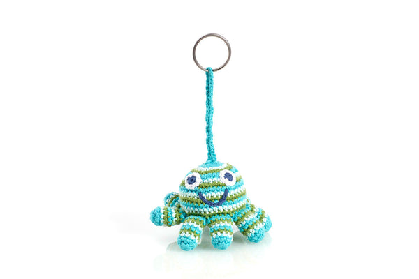 Pebble Blue Octopus Keyring Chain