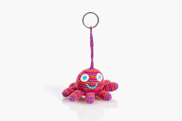 Pebble Pink Octopus Keyring Chain
